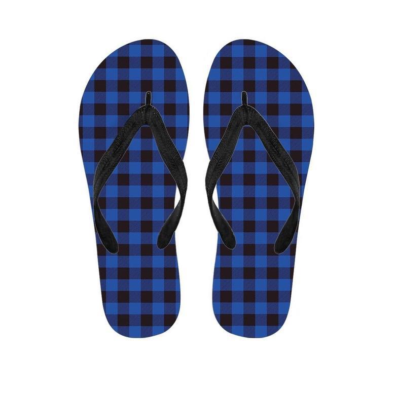 Blue Plaid Men's Flip Flops