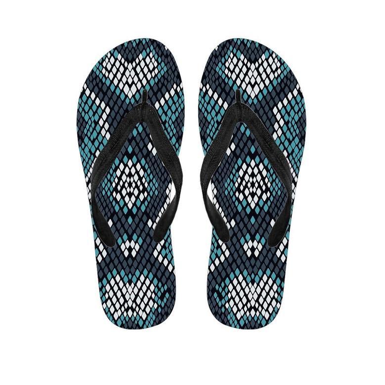 Blue Snakeskin Men's Flip Flops