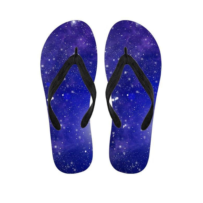 Blue Stardust Space Galaxy Men's Flip Flops