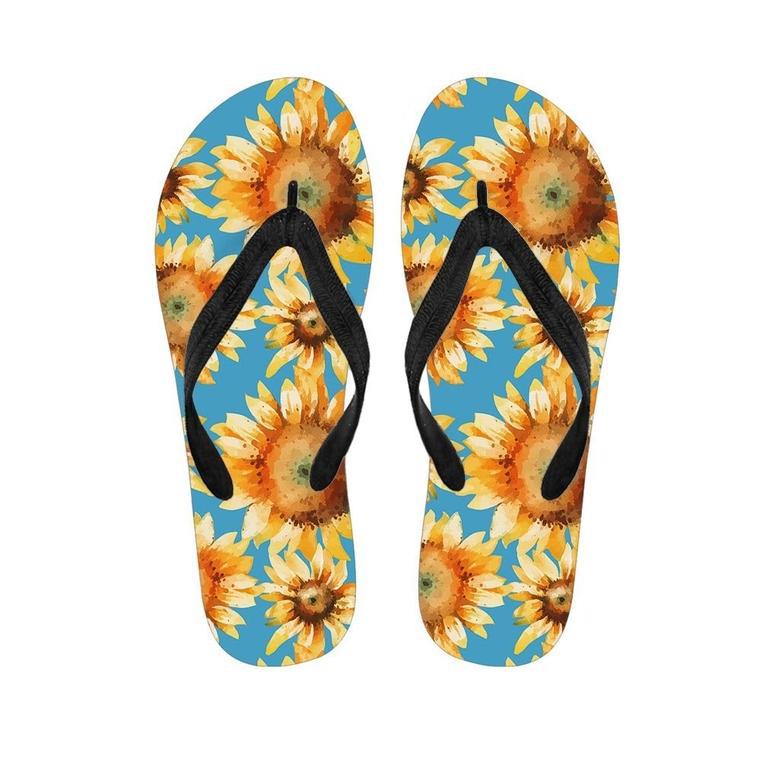 Blue Sunflower Men's Flip Flops