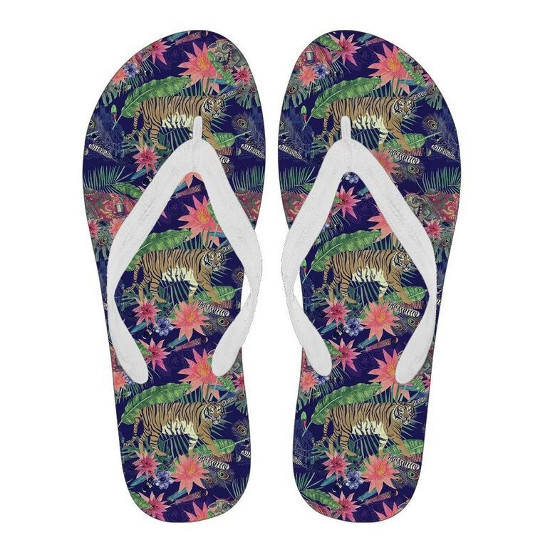 Bohemian Tiger Pattern Print Men & Women Flip Flops