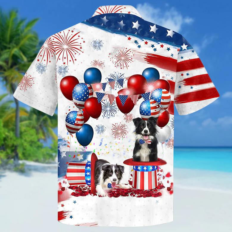 Border Collie Independence Day Hawaiian Shirt, Dog Hawaii Beach Shirt Short Sleeve For Of July