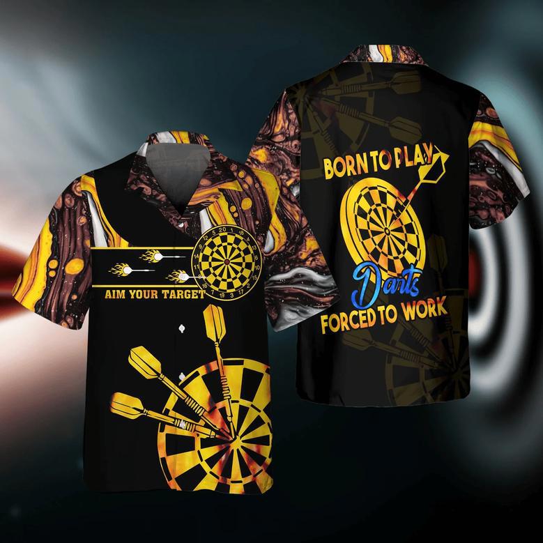 Born To Play Darts Hawaiian Shirt for Men and women, Funny Dart Hawaiian Shirt