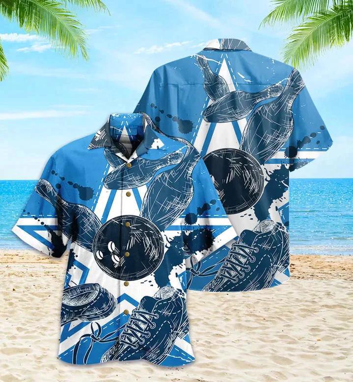 Bowling Blue Hawaiian Shirt for Men and women, Perfect Gift for Bowler