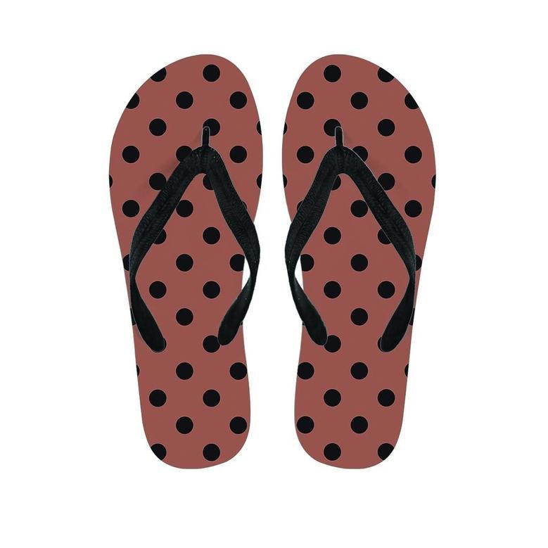 Brown And Black Polka Dot Men's Flip Flops