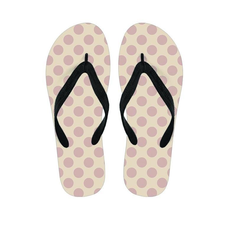 Brown And Cream Polka Dot Men's Flip Flops