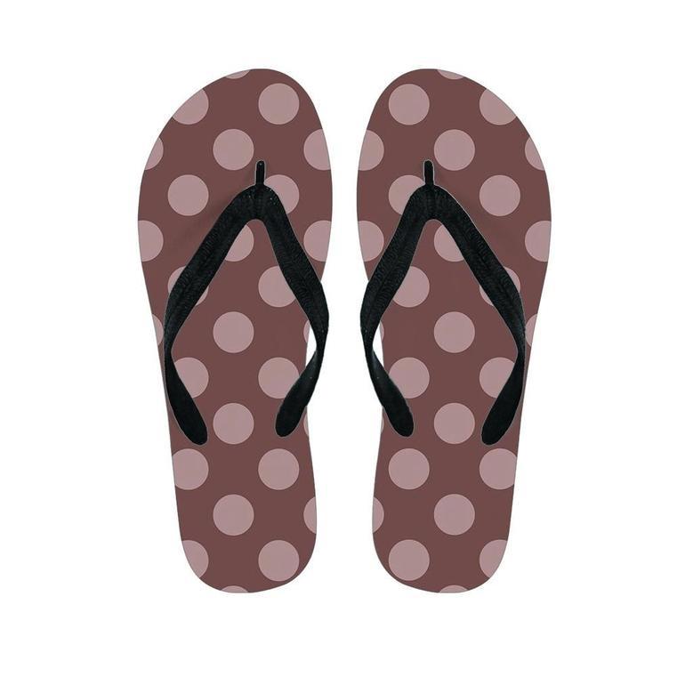 Brown And Tan Polka Dot Men's Flip Flops