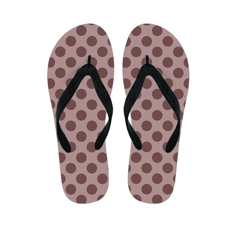 Brown Polka Dot Men's Flip Flops