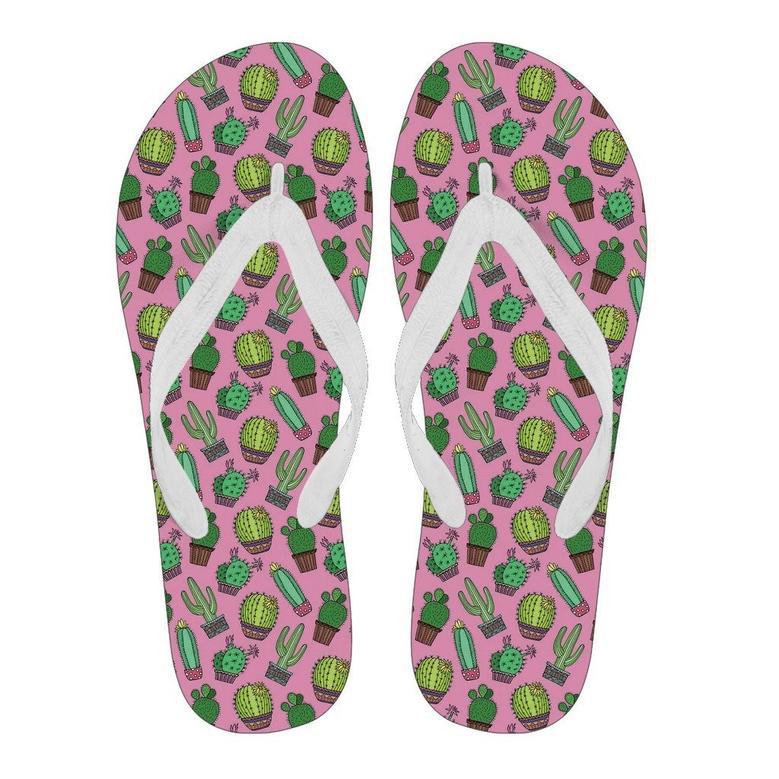 Cactus Pink Pattern Print Men & Women Flip Flops