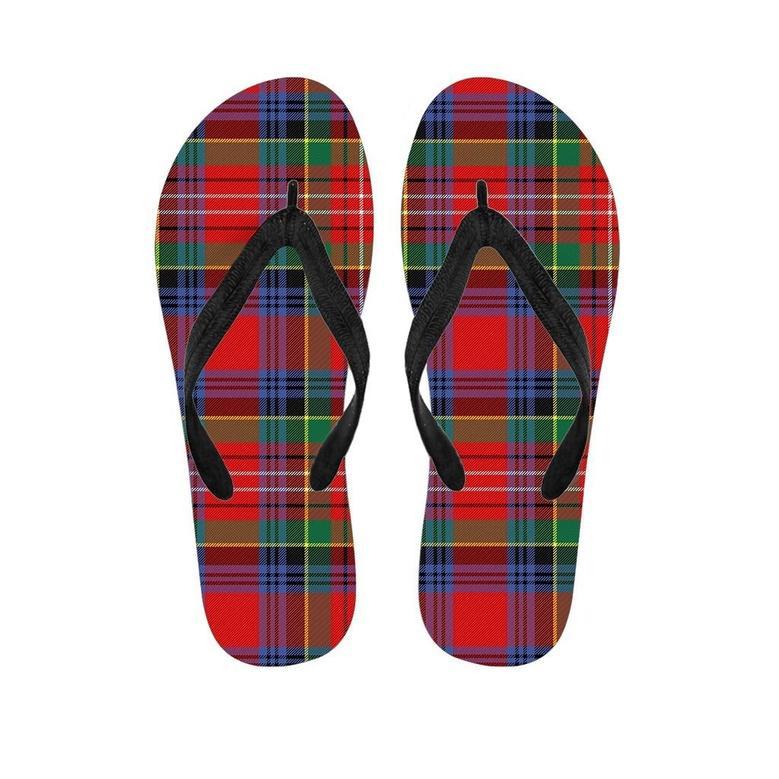 Caledonia Red Plaid Tartan Men's Flip Flops