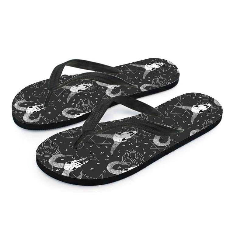 Capricorn Astrology Gothic Witch Men's Flip Flops