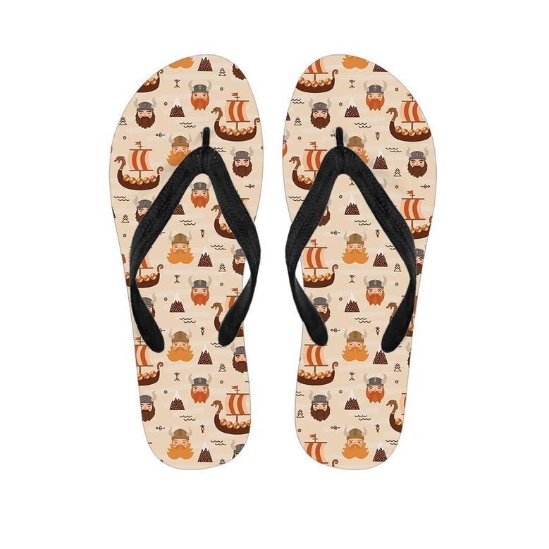 Cartoon Viking Norse Men's Flip Flops