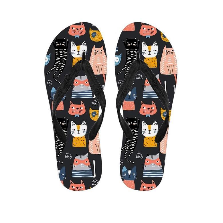 Cat Style Print Men's Flip Flops