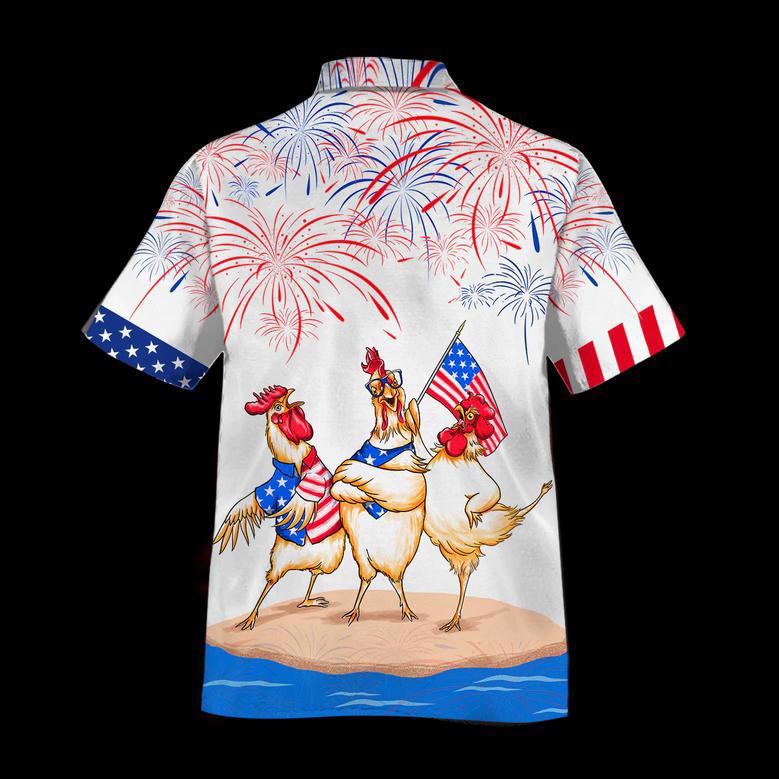 Chicken Hawaiian Shirts Independence Day Is Coming, Of July Funny Chicken Hawaii Aloha Beach Shirt, Chicken Lovers