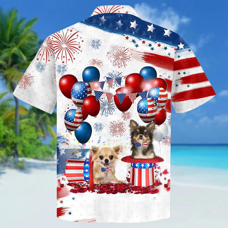 Chihuahua Independence Day Hawaiian Shirt, Dog Hawaii Beach Shirt Short Sleeve For Of July