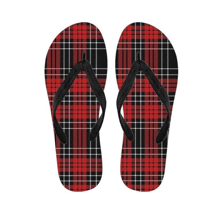 Christmas Red Plaid Scottish Men's Flip Flops