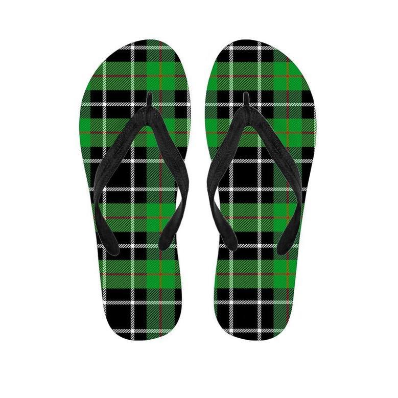 Christmas Tartan Green Plaid Scottish Men's Flip Flops