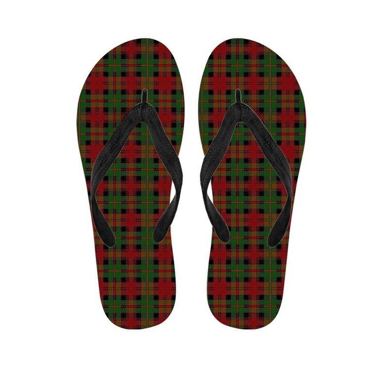 Christmas Tartan Red Plaid Men's Flip Flops