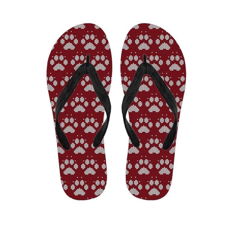 Christmas Ugly Paw Men's Flip Flops