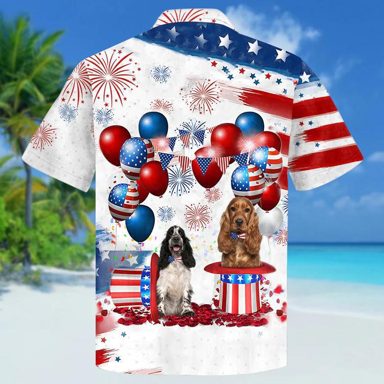 Cocker Spaniel Independence Day Hawaiian Shirt, Dog Hawaii Beach Shirt Short Sleeve For Of July