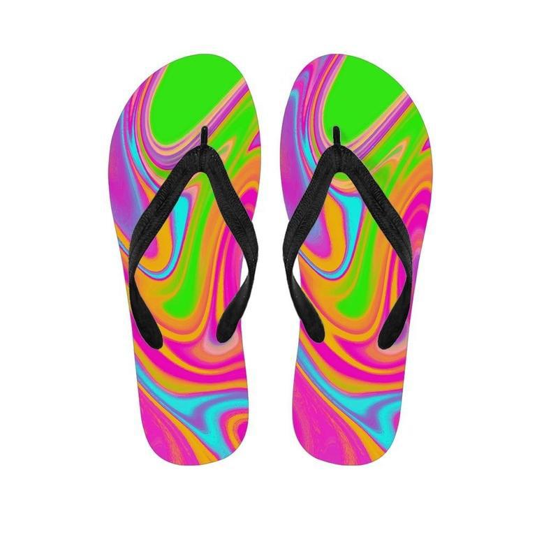 Colorful Abstract Paint Men's Flip Flops