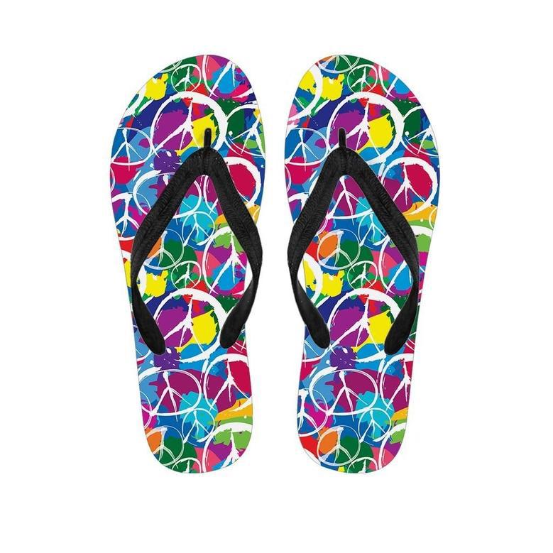 Colorful Hippie Men's Flip Flops