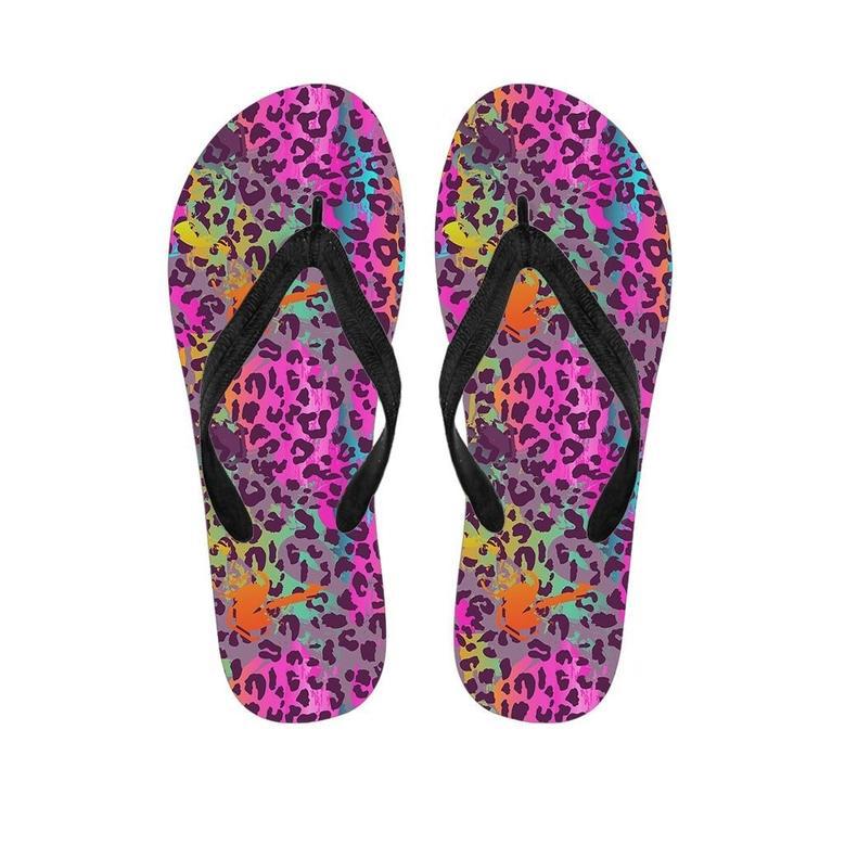 Colorful Leopard Men's Flip Flops