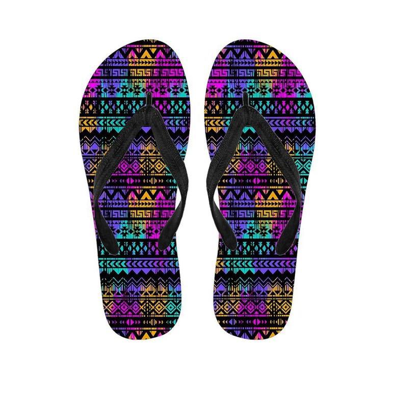 Colorful Native Aztec Geometric Men's Flip Flops