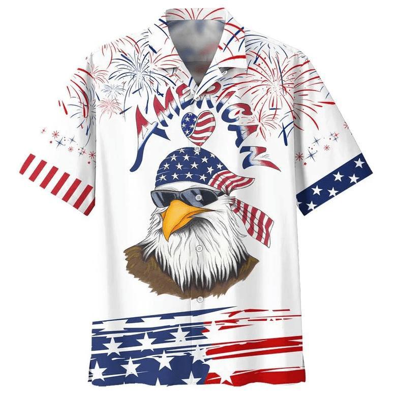 Cool Eagle American Hawaiian Shirt For Dad, Husband Independence'S Day Hawaii Gifts, Best Gift Of July For Him