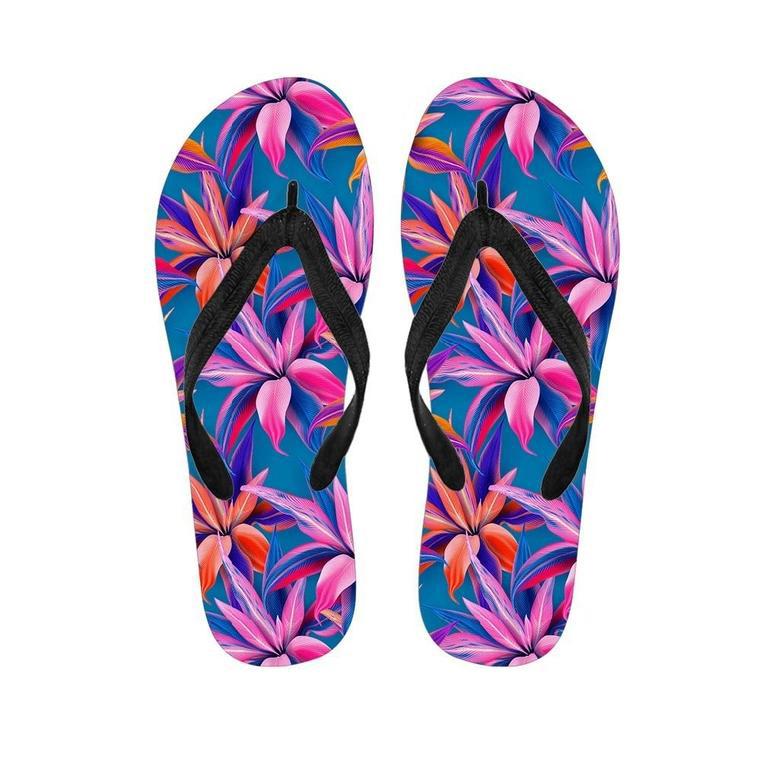 Cordyline Tropical Floral Print Men's Flip Flops