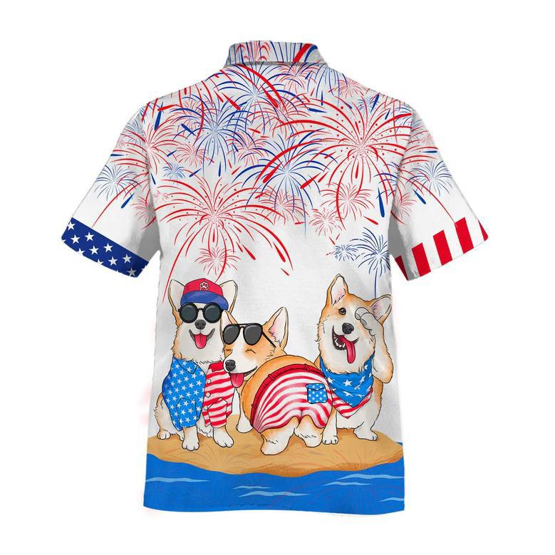 Corgi Hawaiian Shirts For Independence Day Gifts, Happy Of Jul Hawaiian Aloha Beach Shirts For Dog Lovers