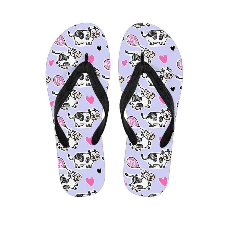 Cow Doodle Print Men's Flip Flops