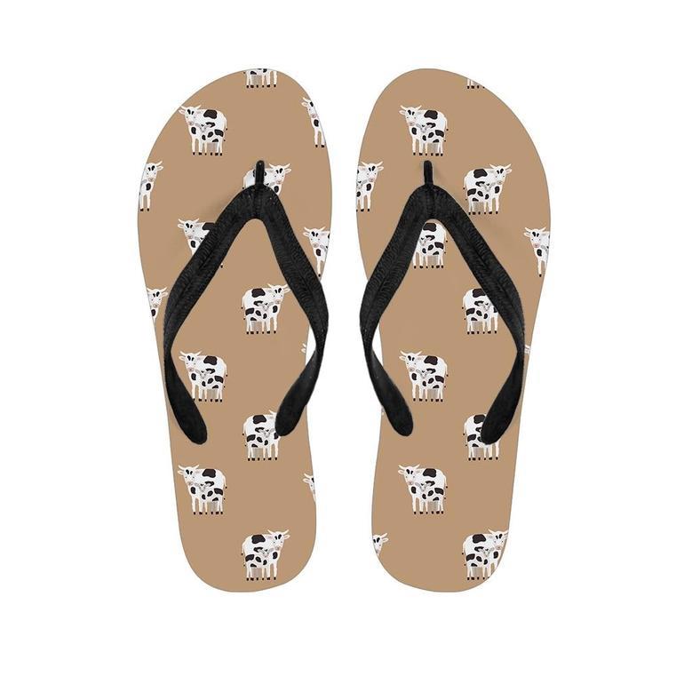 Cow Family Print Men's Flip Flops