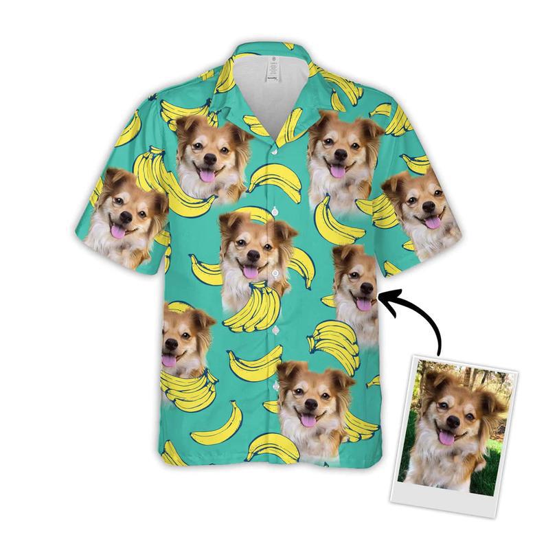 Custom photo Dog Aloha Shirt, dog banana Pattern Short-Sleeve Hawaiian Shirt, Dog Hawaiian shirt For Men, Women