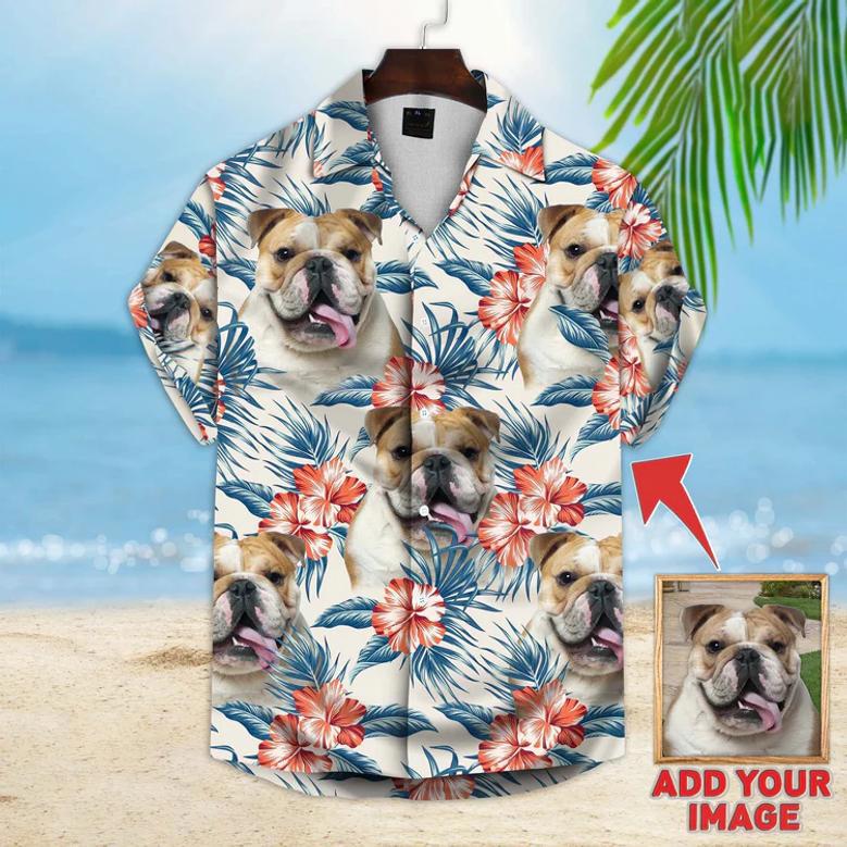 Custom photo Dog Multicolor floral Aloha Shirt, Summer gift, Short Sleeve Aloha Beach Shirt, Dog Hawaiian shirt For Men, Women