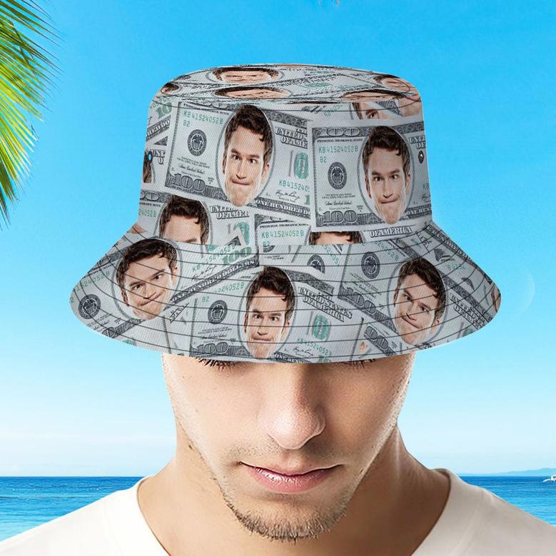 Custom Your Photo Face Dollar Summer Bucket Hat for Men, Women