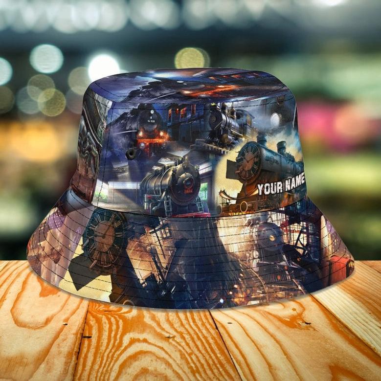 Customized Railroader Bucket Hat for Train Driver, Gift for Dad, Husband Railroader Hat