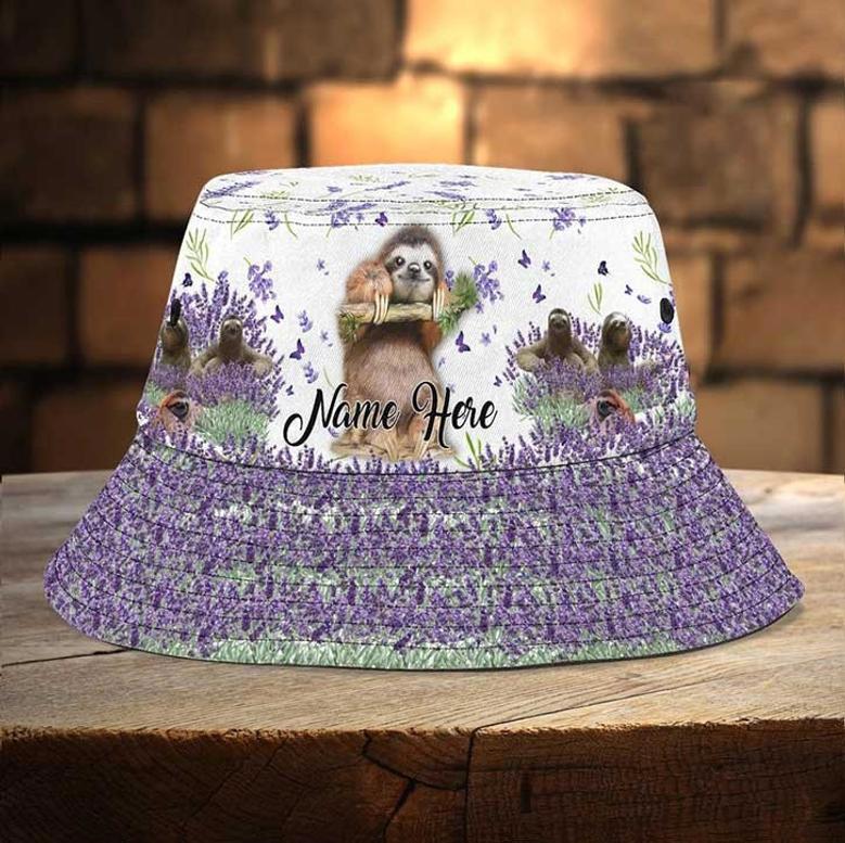 Customized Sloth Lavender Bucket Hat for Sloth Lovers Hats for Men, Women