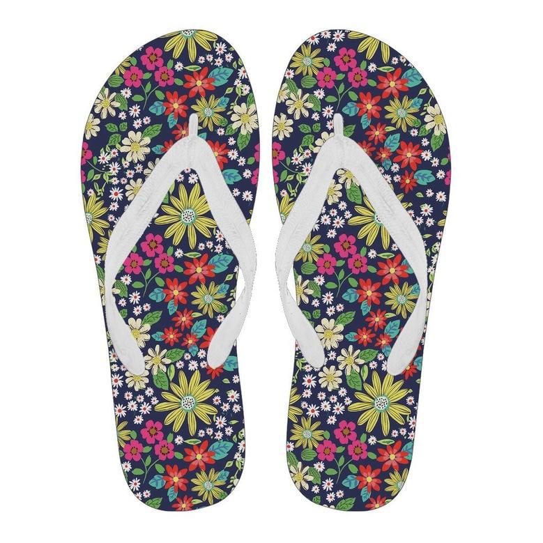 Cute Colorful Daisy Pattern Print Men & Women Flip Flops