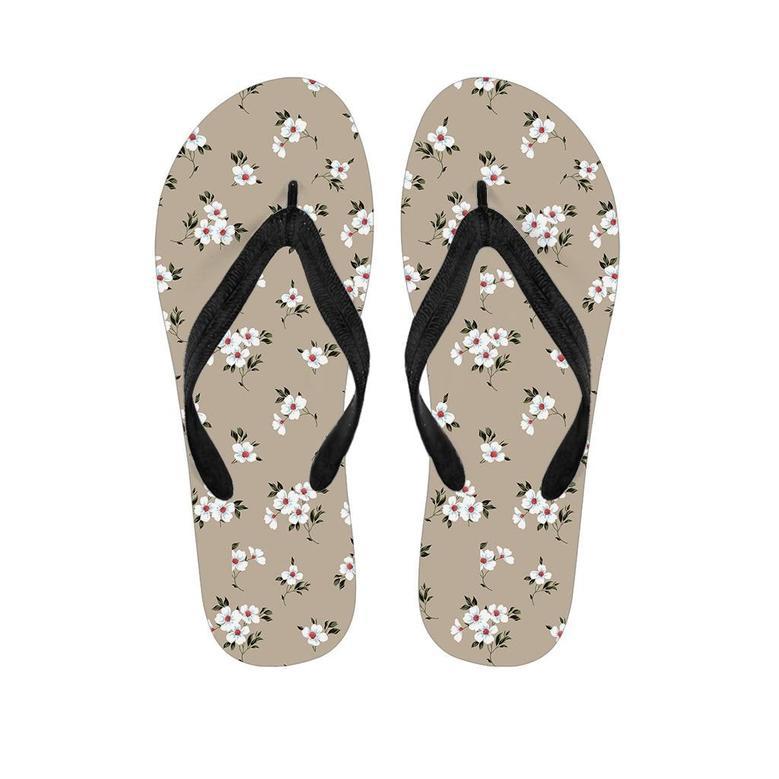 Cute Floral Flower Print Men's Flip Flops