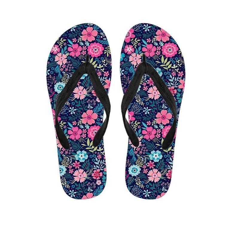 Cute Flower Floral Print Men's Flip Flops