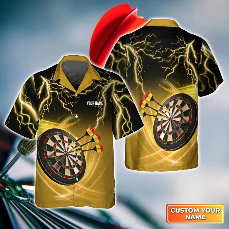 Darts Aim Shoot Swear Repeat Personalized Name Hawaiian Shirt For Darts Player