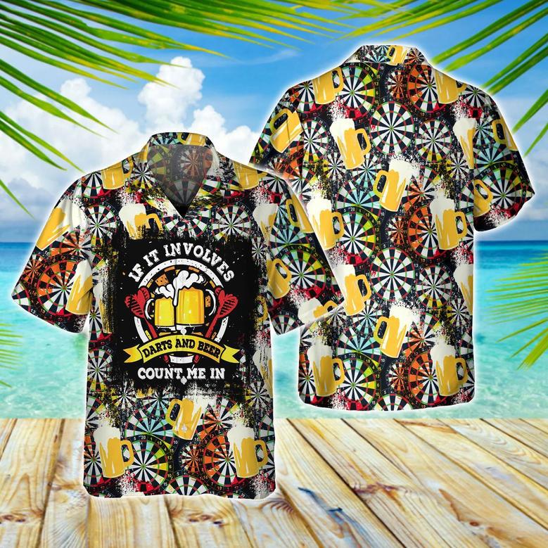 Darts And Beer Hawaiian Shirt, Funny Beer Tee, I Play Darts Hawaiian Shirts, Beer Lover Shirt