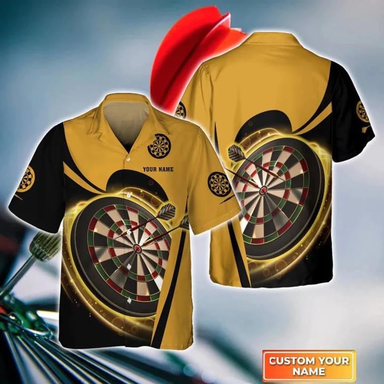 Darts Target Personalized Name Hawaiian Shirt For Darts Player, Dart Hawaiian Shirt