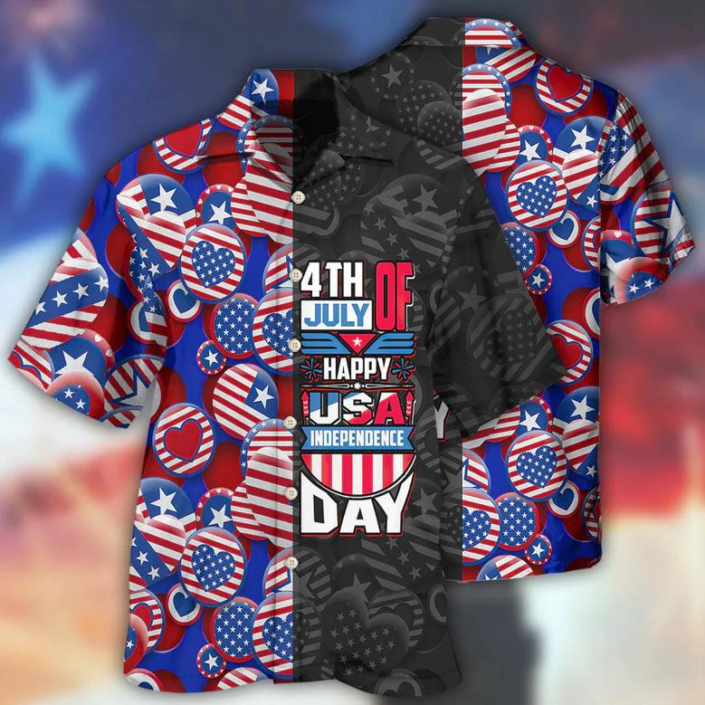 Dilypod Happy Independence Day All Printed Hawaiian Shirt, Shirt for Men Women