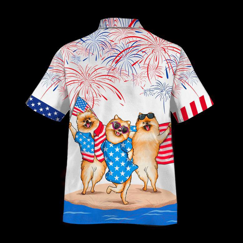 Dilypod Pomeranian Hawaiian Shirt For Independence's Day, Dog Full Print In Hawaii Aloha Beach Shirt