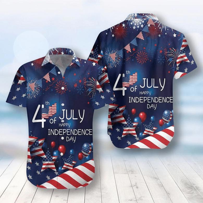 Dilypod US Independence Day Flag July Hawaiian Shirt