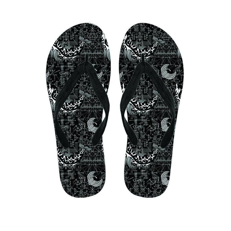 Dolphin Gothic Witch Men's Flip Flops