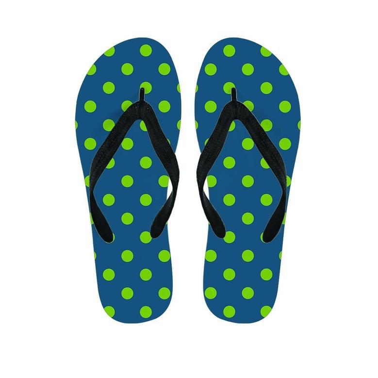 Emerald Green Polka Dot Men's Flip Flops