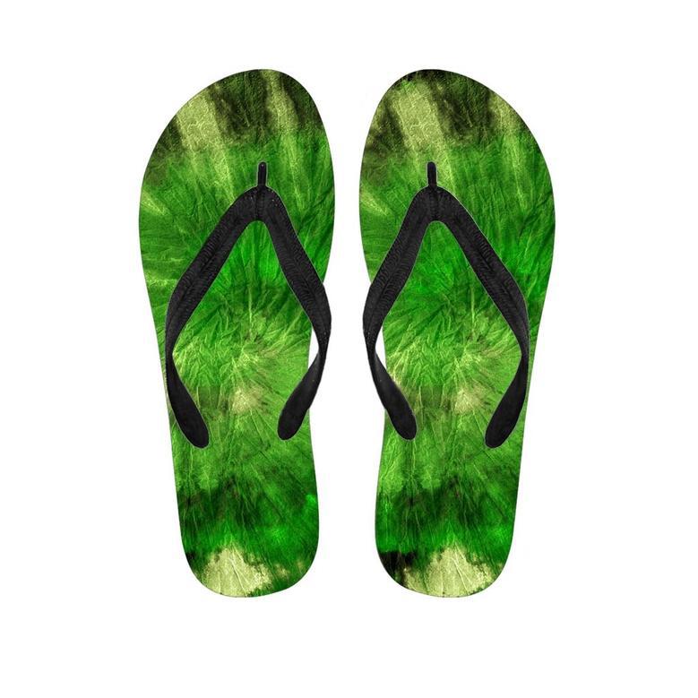 Emerald Green Tie Dye Men's Flip Flops